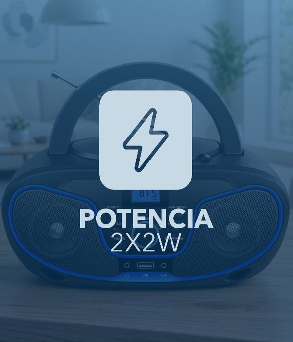 DAEWOO Radio CD con Bluetooth, USB y ecualizador - Azul