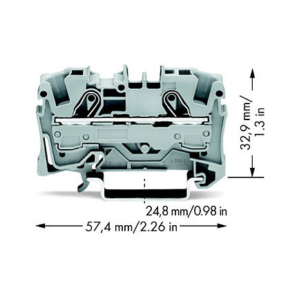 WAGO 2006-1201 Borne de paso de 2 conductores de 6 mm²