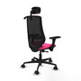 PIQUERAS Y CRESPO Silla de oficina Mardos con mecanismo Sincro, Rosa y Negro
