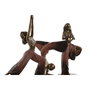 DKD Home Decor Set de 3 Figuras de Resina Chica Yoga en Rosa Oscuro y Dorado