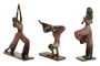 DKD Home Decor Figura Resina Yoga Chica Rosa Oscuro Dorado 6 x 17.5 x 19 cm (3 Unidades)