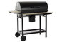 DKD Home Decor Barbacoa para Terraza y Jardín Negro Natural Acero y Madera 71 x 103 x 108 cm Desmontable