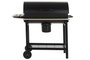 DKD Home Decor Barbacoa para Terraza y Jardín Negro Natural Acero y Madera 71 x 103 x 108 cm Desmontable