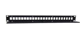 Phasak PA 3424 Panel frontal 19 polegadas para 24 conectores 1U con organizador de cables negro