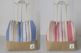 DKD Home Decor Bolso de Poliéster Surtido Rojo, Azul y Natural