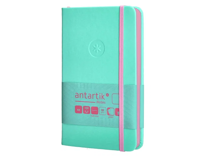 Antartik Cuaderno Antartik Notes Tapa Dura A6 Hojas Lisas Rosa y Turquesa