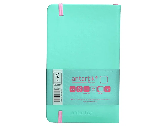 Antartik Cuaderno Antartik Notes Tapa Dura A6 Hojas Lisas Rosa y Turquesa