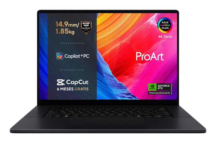 ASUS ProArt P16 H7606WP-RJ079X Portátil Gaming/Creativo 16" OLED WQXGA+ 120Hz, AMD Ryzen AI 9 HX 370, NVIDIA GeForce RTX 5070 8GB, 64GB RAM LPDDR5x, 2TB SSD NVMe, Windows 11 Pro