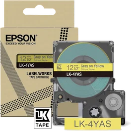 Epson LK-4YAS Cinta mecanográfica Gris sobre Amarillo 12mm