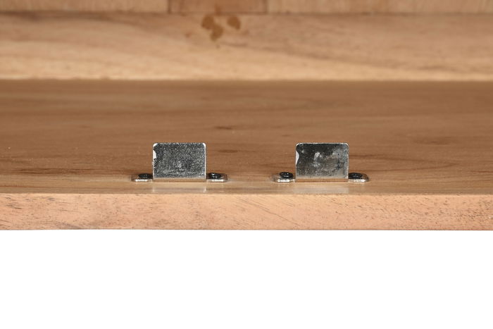 DKD Home Decor Mueble TV Moderno Acacia y Metal Natural y Negro 145 x 40 x 45 cm