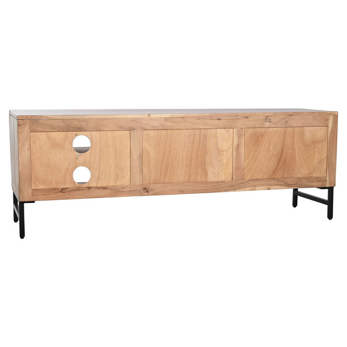 DKD Home Decor Mueble TV Moderno Acacia y Metal Natural y Negro 145 x 40 x 45 cm