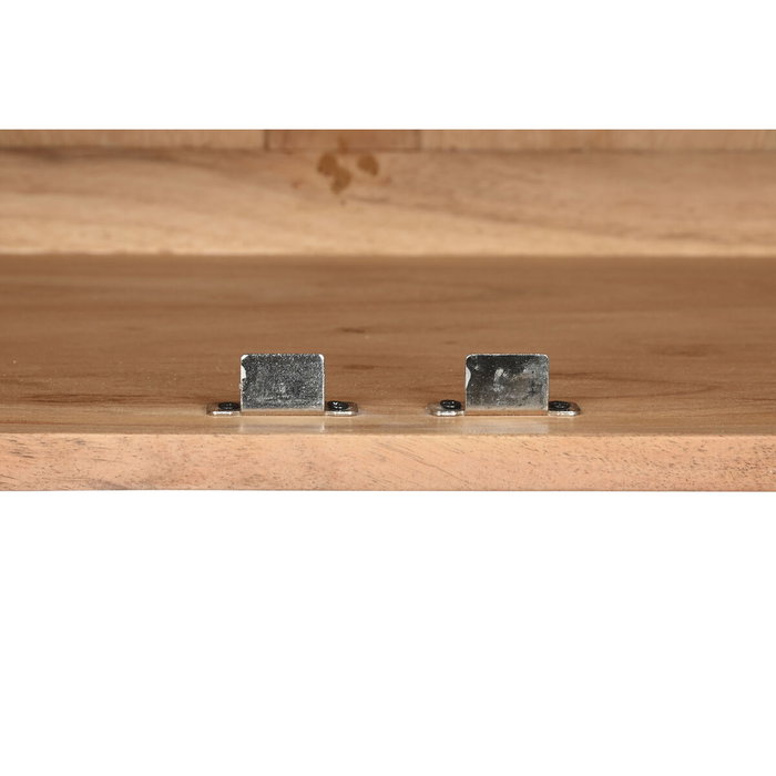 DKD Home Decor Mueble TV Moderno Acacia y Metal Natural y Negro 145 x 40 x 45 cm