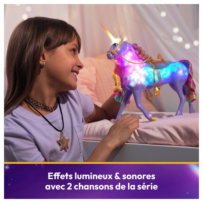 Spin Master Unicorn Academy Licht-Magie Wildstar Figura de Juguete de Unicornio con Efectos Luminosos, Multicolor, Recomendado 4+ Años