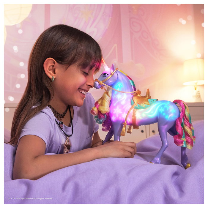Spin Master Unicorn Academy Licht-Magie Wildstar Figura de Juguete de Unicornio con Efectos Luminosos, Multicolor, Recomendado 4+ Años