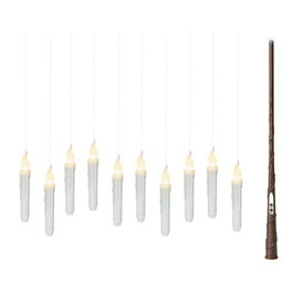 Lumineo Velas LED efecto llama mágica para uso interior, 10 uds + barita