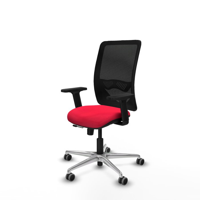 PIQUERAS Y CRESPO Silla de oficina Zulema con mecanismo Sincro/Traslack, Rojo y Negro