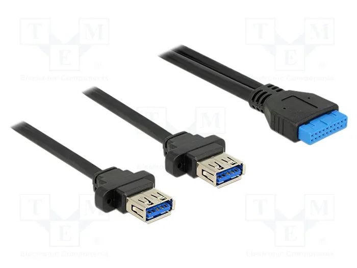 DeLOCK Cable USB 3.0 con 2 conectores hembra Tipo-A, 0,8 m, Negro DeLOCK Cable USB 3.0 con 2 conectores hembra Tipo-A, 0,8 m, Negro
