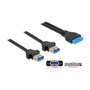 DeLOCK 85244 Cable USB 3.0 Pfostenbuchse 19 Pin a 2 x USB 3.0 Tipo-A Hembra 80 cm