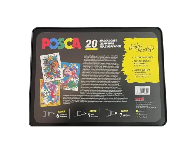 Posca Maletín Metálico de 20 Marcadores de Pintura Surtidos