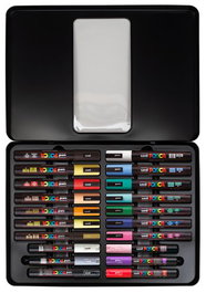 Posca Dirty Harry Maletín Metálico de 20 Rotuladores de Pintura Punta Cónica, Colores Surtidos