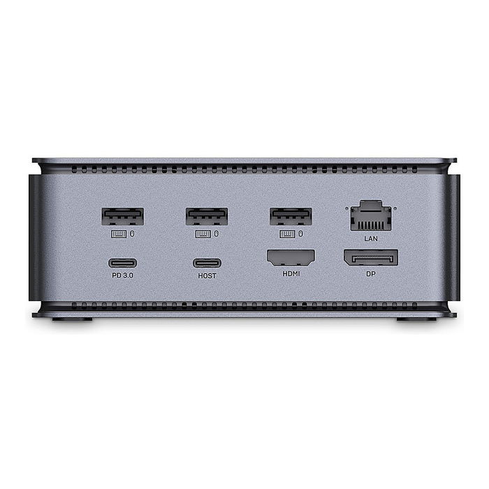 Lindy Docking Station USB4 con 100W PD, HDMI 2.1, DisplayPort 1.4, Ethernet Gigabit, Lector de Tarjetas para Laptop, Antracita, Modelo 43372