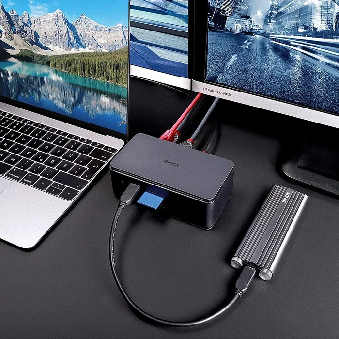 Lindy DST-Pro USB4 Docking Station Antracita