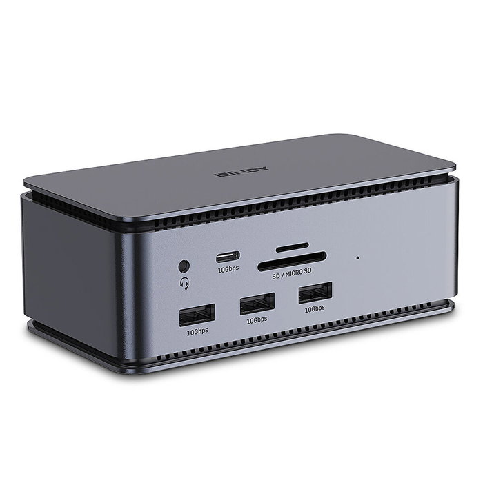 LINDY 43372 Docking Station USB4 con HDMI y DisplayPort Antracita