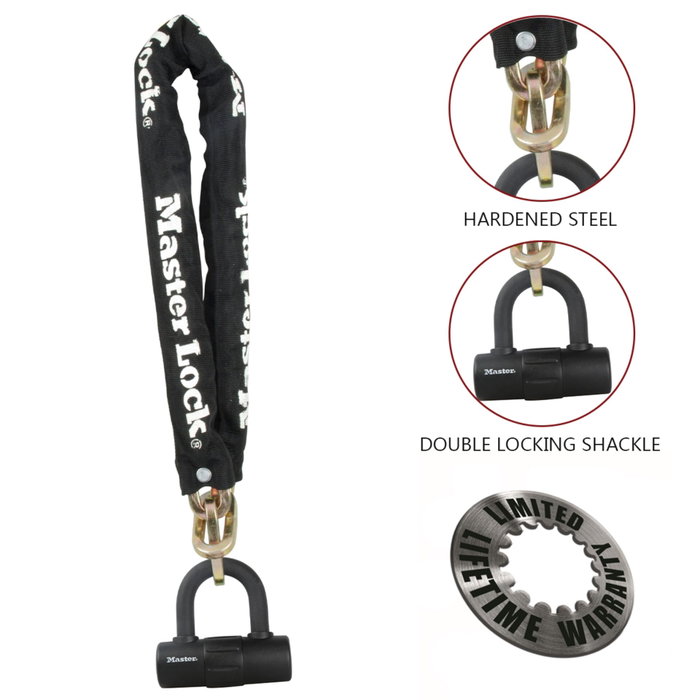 Master Lock Cadena antirrobo para moto de alta seguridad L0,9 Master Lock Cadena antirrobo para moto de alta seguridad L0,9