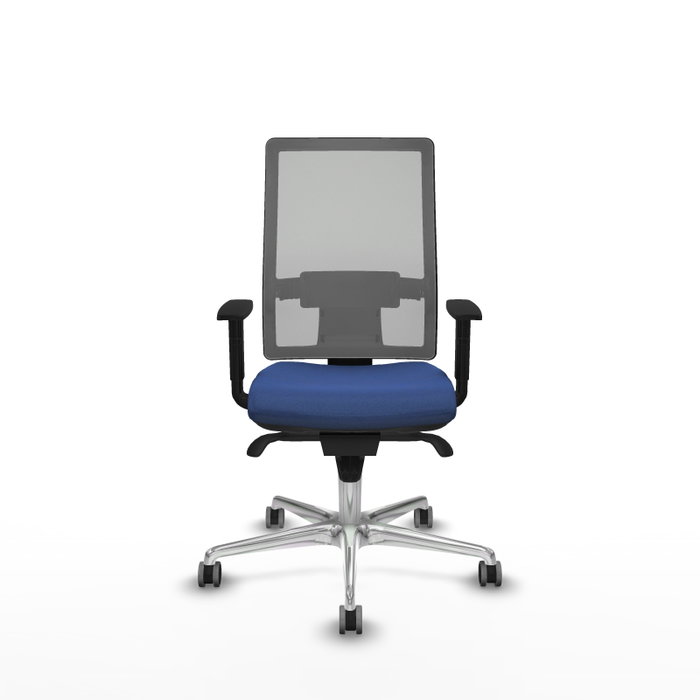 PIQUERAS Y CRESPO Silla de oficina Horna con mecanismo Sincro, azul marino y gris