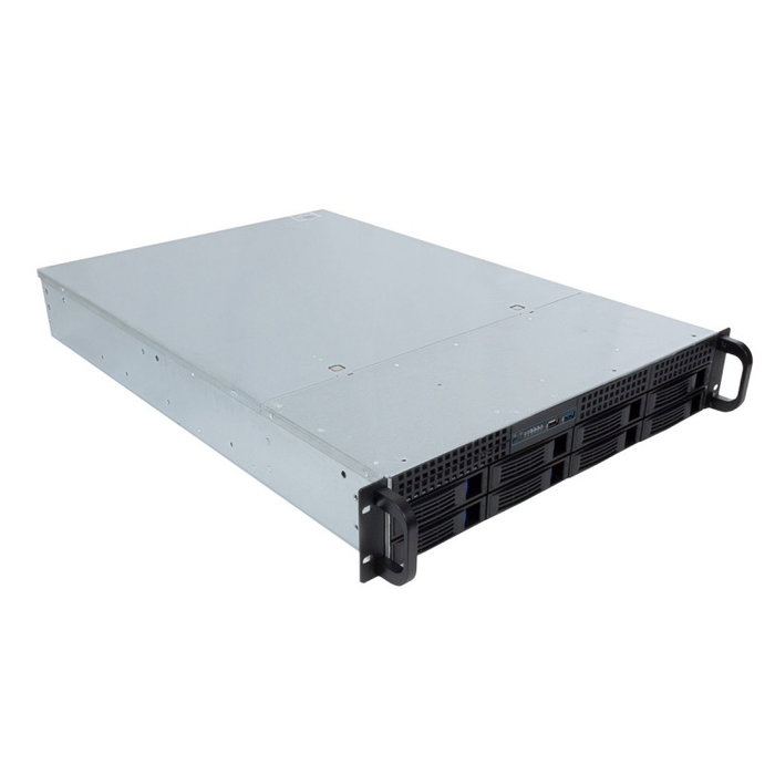 Unykach Hsw4208 Caja Rack Servidor 2U para 8 Discos Duros 3.5" Hot-Swap, Compatible ATX CEB EEB, Negro/Plata