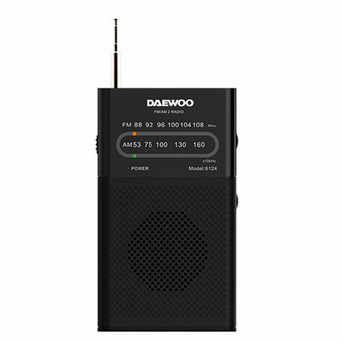Daewoo Radio Portátil DW1027 AM/FM Negro Daewoo Radio Portátil DW1027 AM/FM Negro