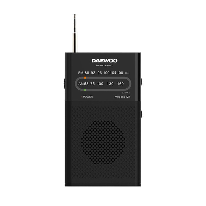 Daewoo Radio Portátil DW1027 AM/FM Negro Daewoo Radio Portátil DW1027 AM/FM Negro