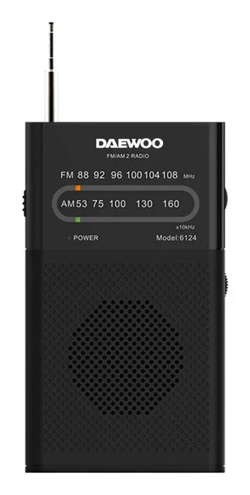 Daewoo Radio AM/FM con Altavoz Incorporado y Auriculares - Color Negro