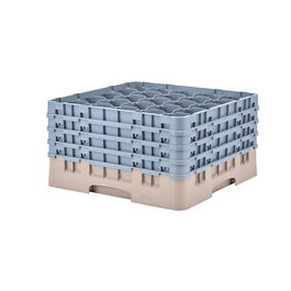 CAMBRO - 25S900-184 - Cesta de lavado 25 comp. 4 alturas- 8,7 cm Ø máx. - alt. máx. 24,1 cm - 50 x 50 x 26,7 cm - Beige