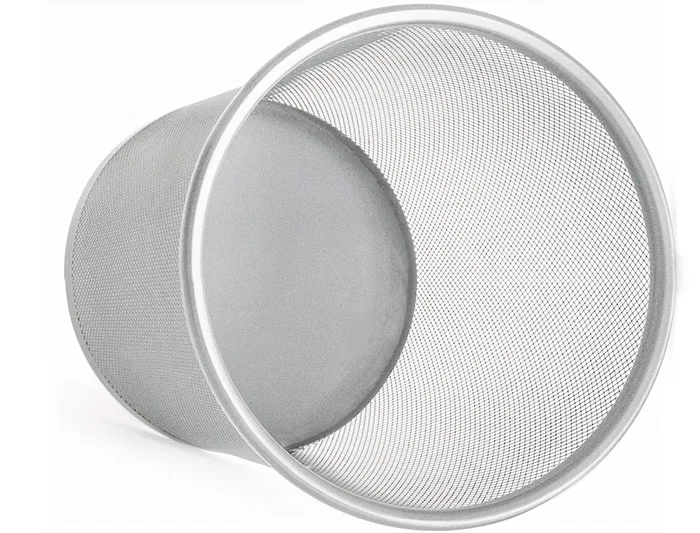 Q-connect Papelera de Metal Rejilla Gris Circular 8,3 Litros 190x260x235 mm