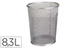 Q-connect Papelera de Metal Rejilla Gris Circular 8,3 Litros 190x260x235 mm