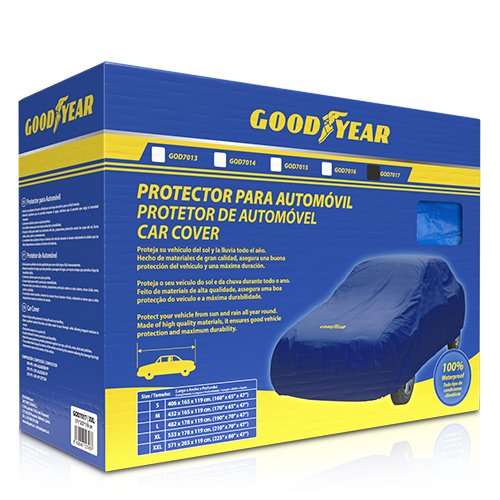 Good Year Funda cubre coche talla XXL Azul y amarillo Good Year Funda cubre coche talla XXL Azul y amarillo