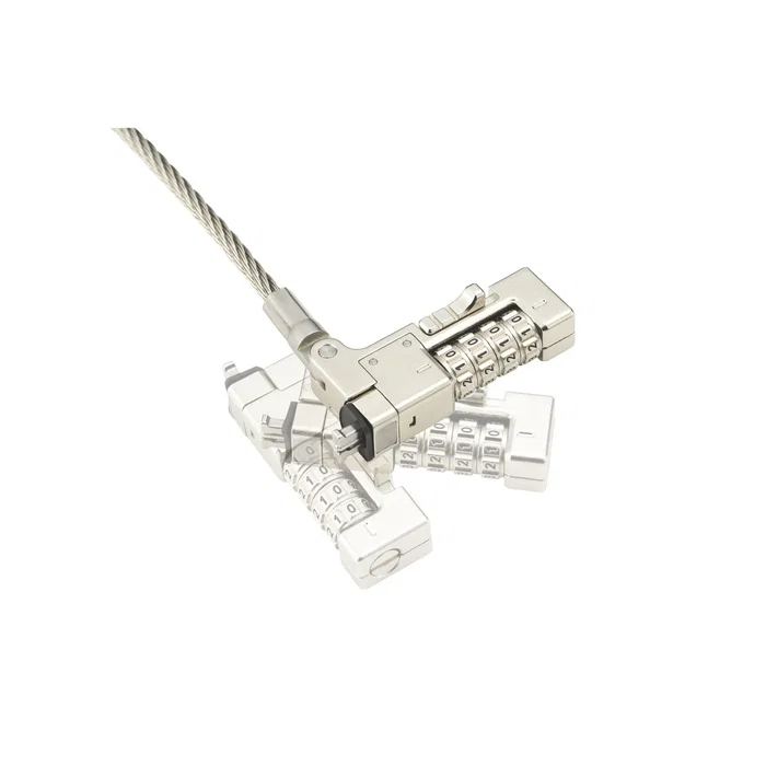 Kensington Slim NanoSaver 2.0 EQ Candado Antirrobo Combinación Para Portátil Ultra Delgado Cable 1.8 m Acero Inoxidable Plata