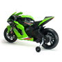 Injusa Moto Kawasaki Ninja 12V, Moto Eléctrica Infantil 114x53x62 cm con Sonidos y Luces, Recomendada +3 Años, Color Verde, Material Plástico
