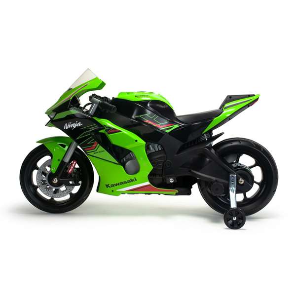 Injusa Moto Kawasaki Ninja 12V, Moto Eléctrica Infantil 114x53x62 cm con Sonidos y Luces, Recomendada +3 Años, Color Verde, Material Plástico