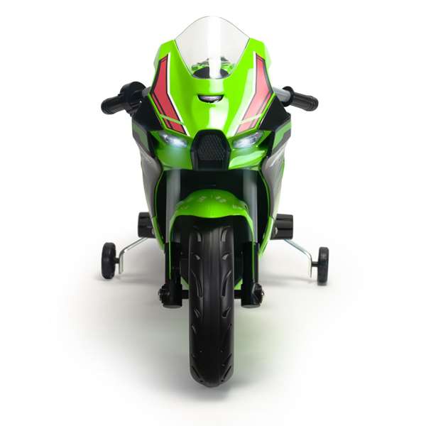 Injusa Moto Kawasaki Ninja 12V, Moto Eléctrica Infantil 114x53x62 cm con Sonidos y Luces, Recomendada +3 Años, Color Verde, Material Plástico