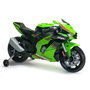 Injusa Moto Kawasaki Ninja 12V, Moto Eléctrica Infantil 114x53x62 cm con Sonidos y Luces, Recomendada +3 Años, Color Verde, Material Plástico