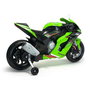 Injusa Moto Kawasaki Ninja 12V, Moto Eléctrica Infantil 114x53x62 cm con Sonidos y Luces, Recomendada +3 Años, Color Verde, Material Plástico