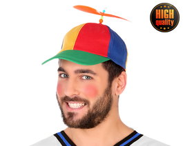 Gorra Hélice Multicolor Carnaval Hombre Adulto Accesorio Payaso Fiesta