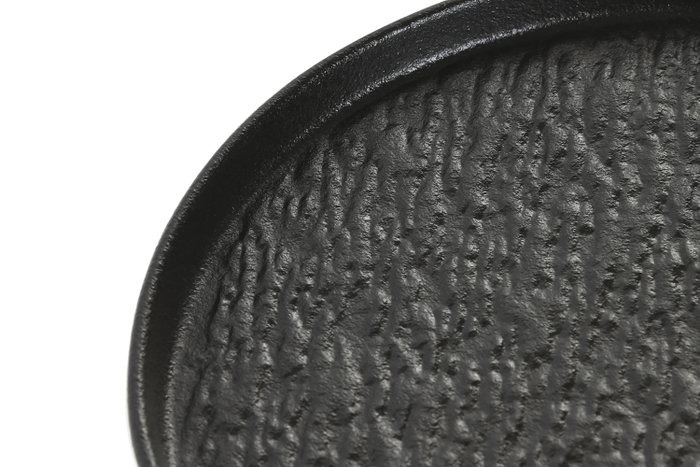 DKD Home Decor Plato de Porcelana Negro Relieve HORECA BLACK