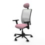 PIQUERAS Y CRESPO Silla de oficina Zulema con mecanismo Sincro, Rosa y Blanco