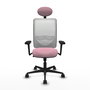 PIQUERAS Y CRESPO Silla de oficina Zulema con mecanismo Sincro, Rosa y Blanco