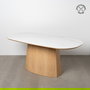Mesa Comedor Blanco-Natural Dm-Cerámica 180 X 90 X 75 cm