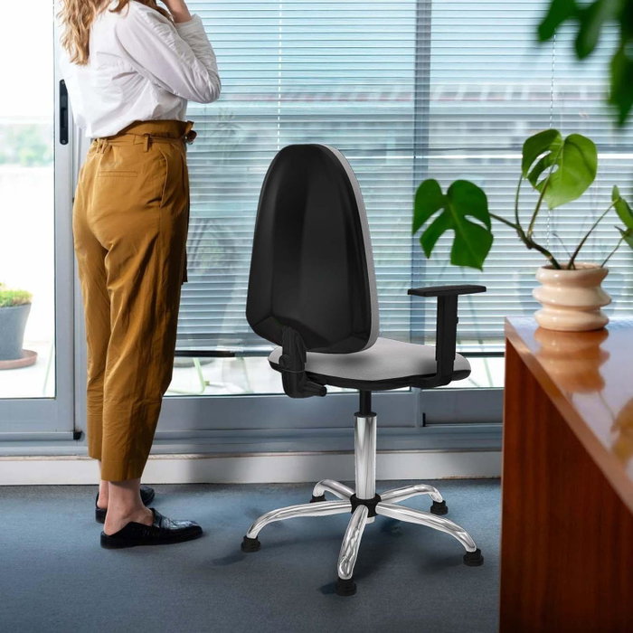 PIQUERAS Y CRESPO Silla de oficina Aýna Gris claro con Base cromada