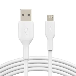 Belkin BOOST↑CHARGE Cable USB Micro-USB B a USB-A 1 Metro Blanco, Certificación USB-IF, para Carga y Sincronización, Resistente (8000 dobleces)